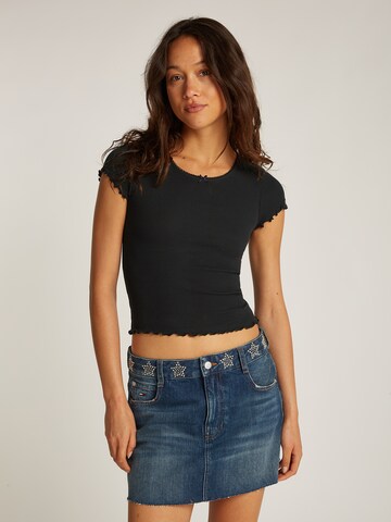 Tommy Jeans Μπλουζάκι 'SCALLOP' σε μαύρο: μπροστά