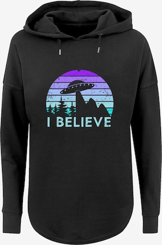 Sweat-shirt 'I Believe UFO Alien Raumschiff Retro' F4NT4STIC en noir : devant