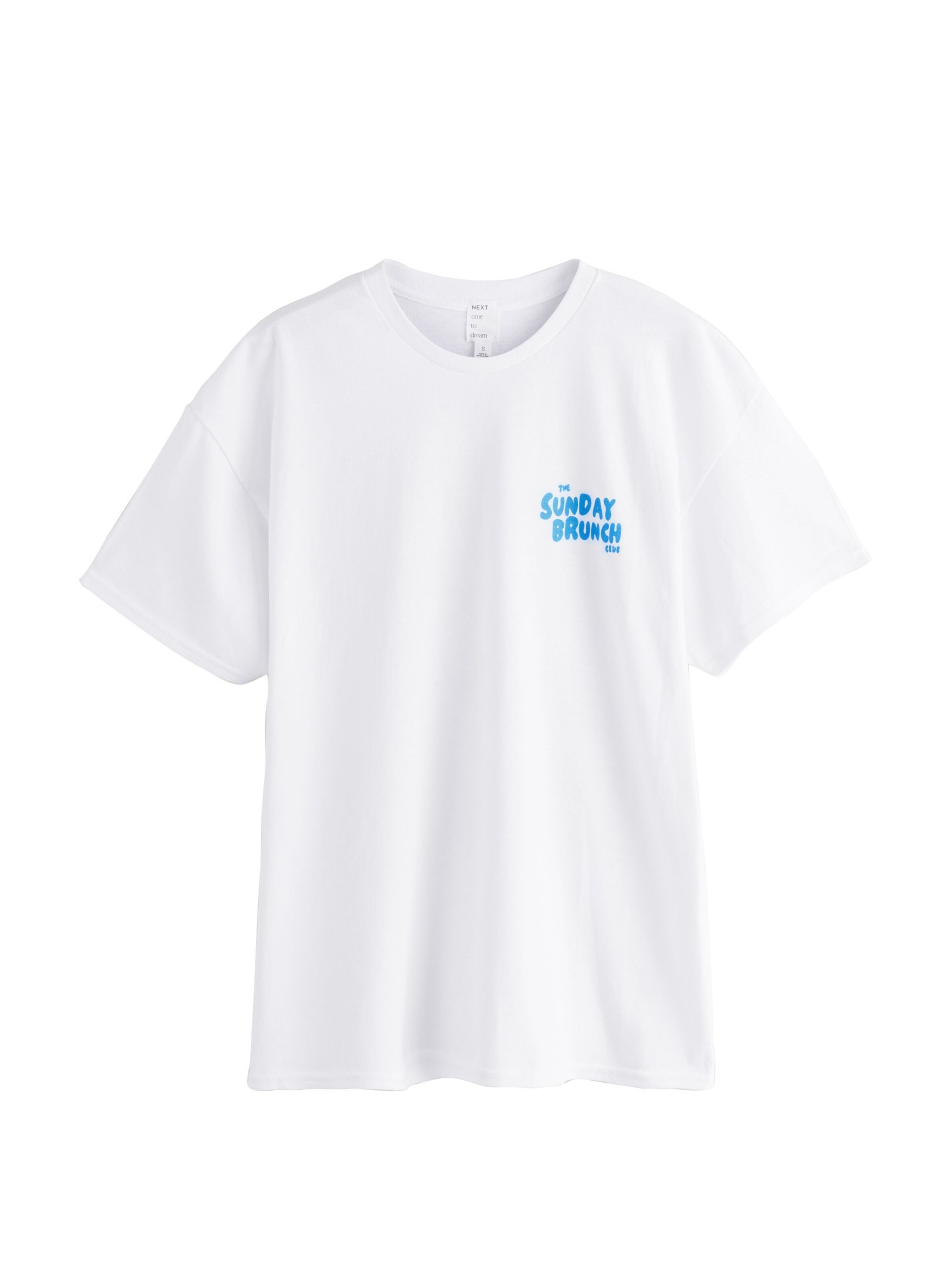 balta Next Pižaminiai marškinėliai: priekis