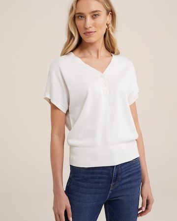 WE Fashion Top z dzianiny w kolorze biały