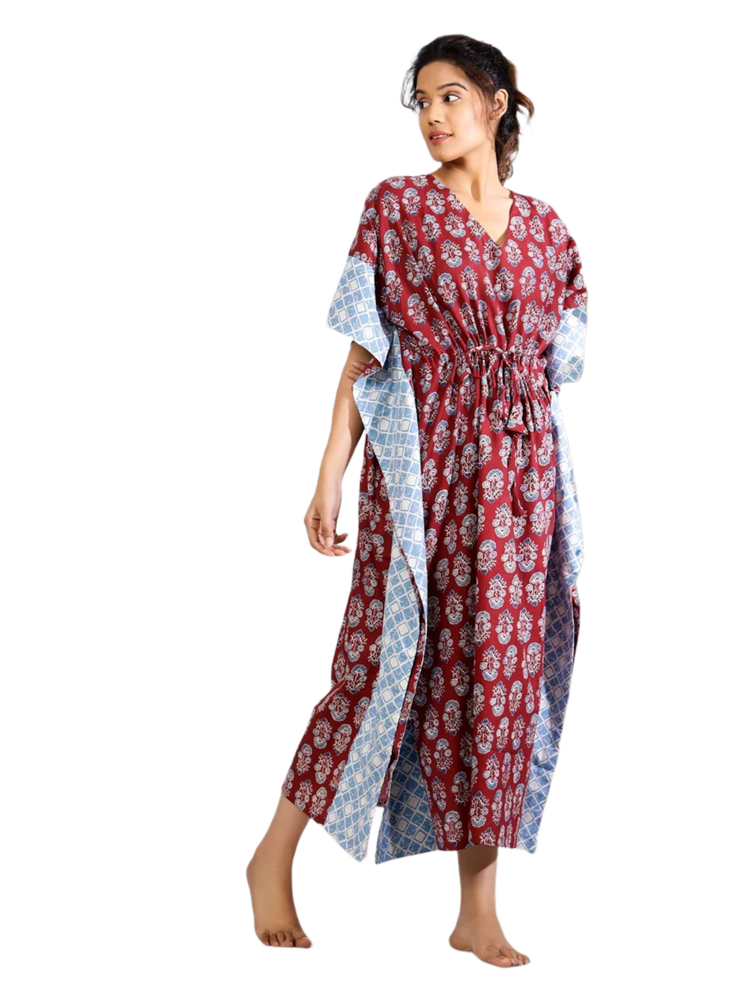 PfauGermany Oversized Dress 'KAFTAN Free Size Brustumfang – 170 cm . Länge 130 cm' in Red