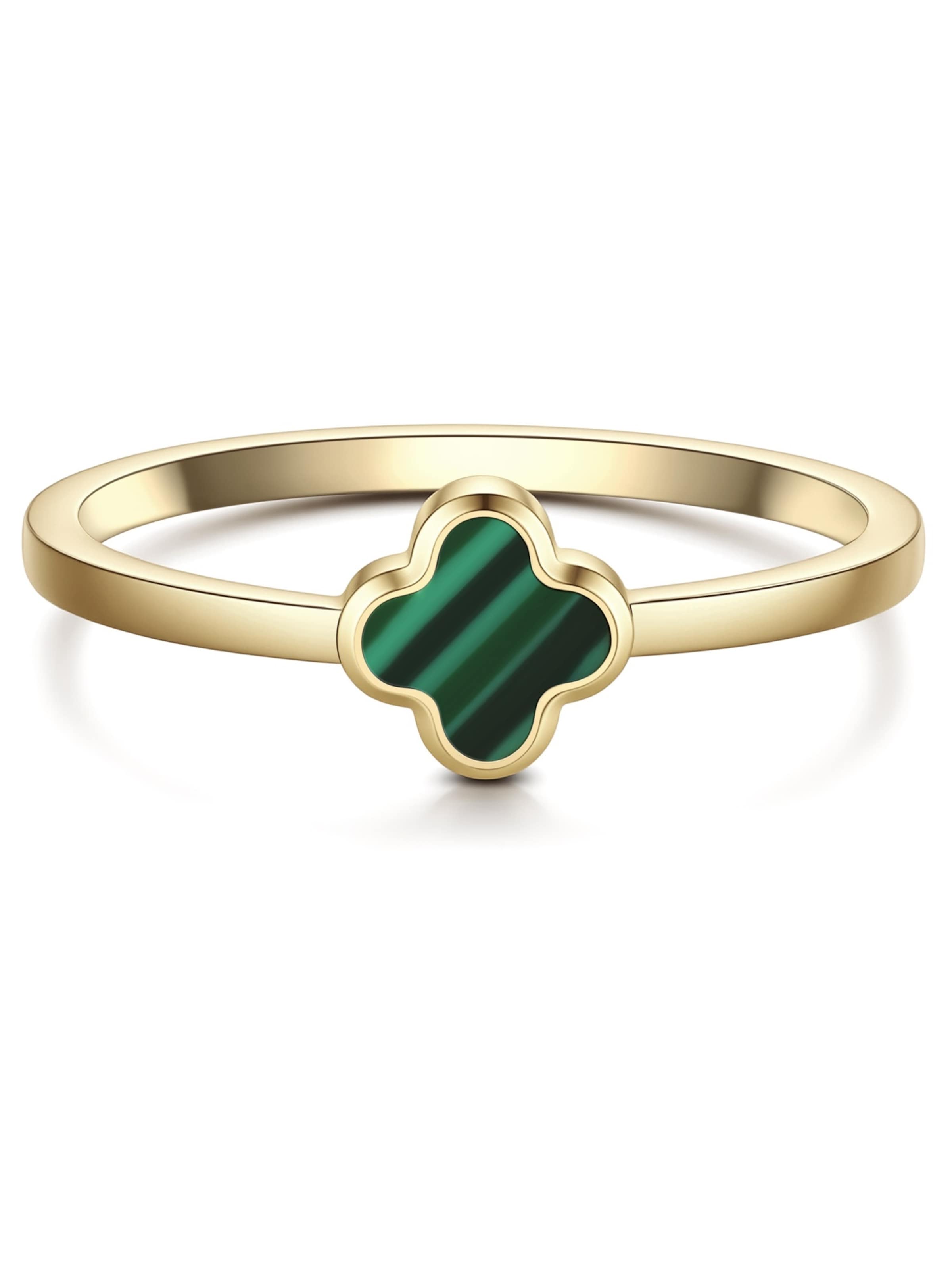 Anello Glanzstücke München di colore giallo oro / verde scuro, Visualizzazione prodotti
