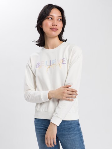 Cross Jeans Sweatshirt in Weiß: predná strana