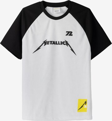 Bershka T-shirt 'METALLICA' i vit: framsida