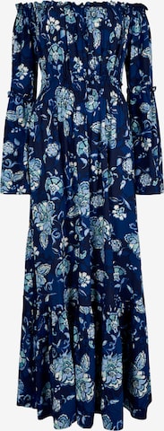 Apricot Floral Bardot Maxi Dress ' ' in Blau: Vorderseite