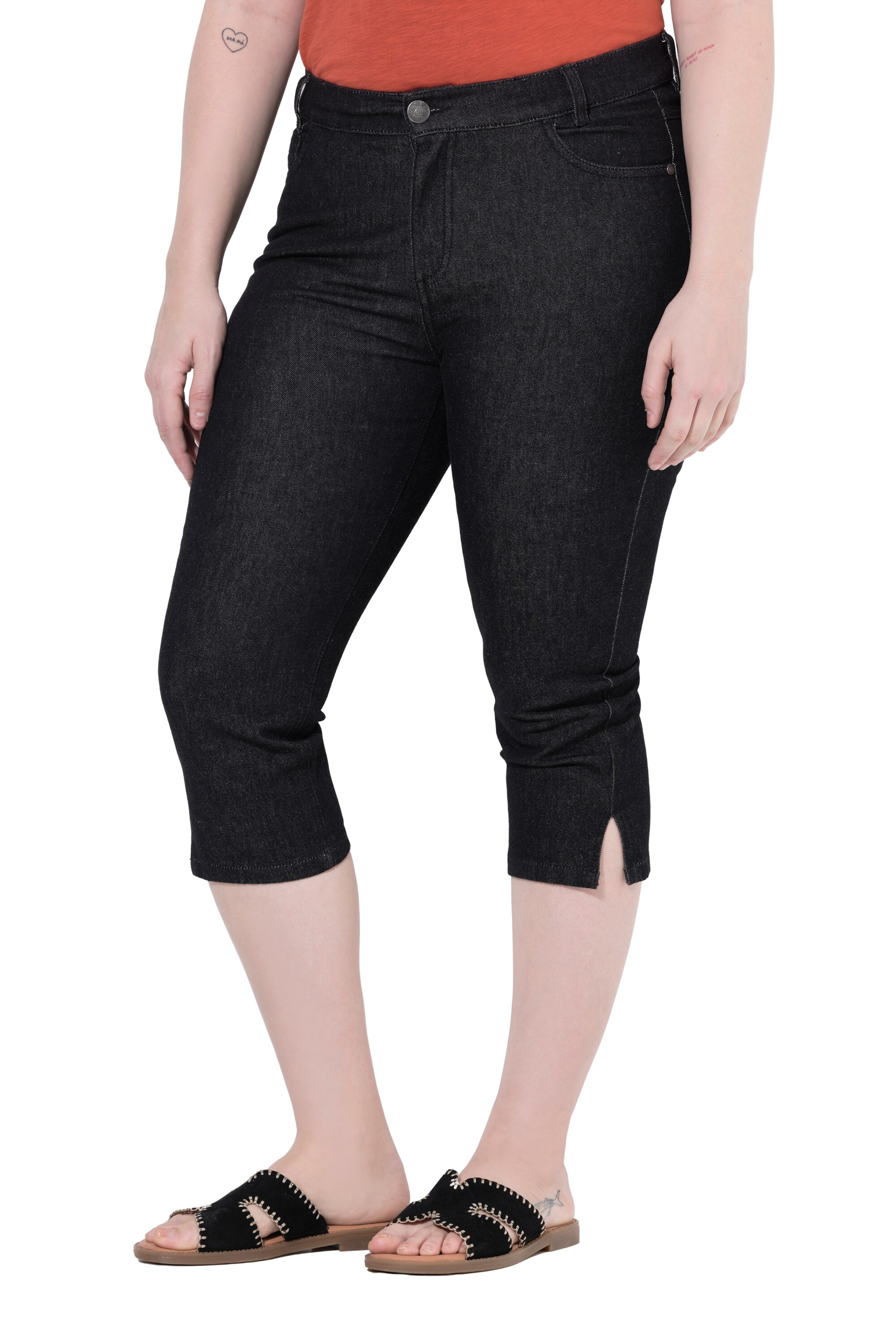 Ulla Popken Regular Jeans in Schwarz: Vorderseite