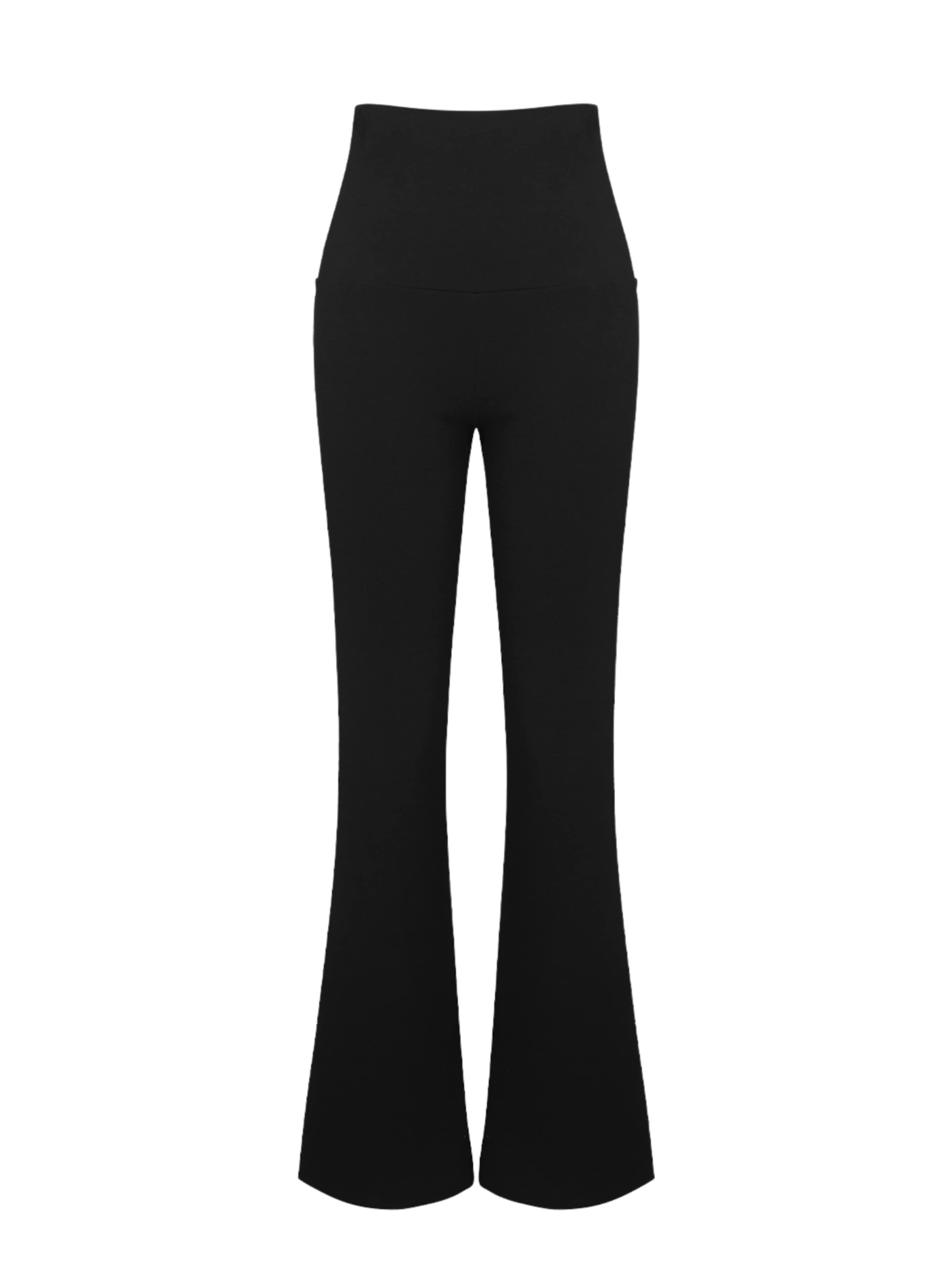 cfab (formerly creamy fabrics) Flared Leggings 'Cotton Flared Bootcut Leggings' in Black: front