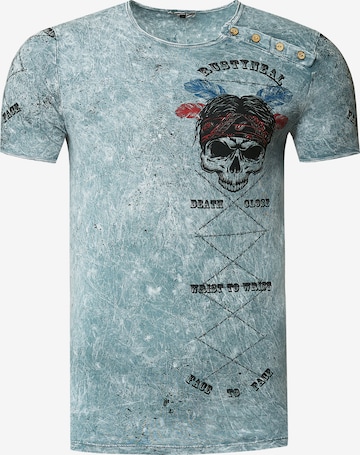 Rusty Neal T-Shirt mit verwaschenem Print in Grau: predná strana