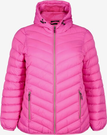 Zizzi Between-season jacket 'CASALLY' in Pink: front