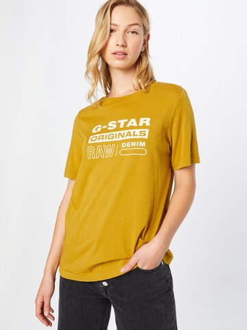 G-Star RAW T-shirt i gul: framsida