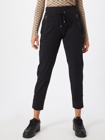 Coupe slim Pantalon 'Easy' MAC en noir : devant