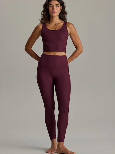 Hey Honey Leggings 'Cropped & Ribbed Leggings' in XS in Wine red, Item view
