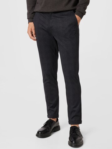 Lindbergh Regular Chino trousers in Black: front