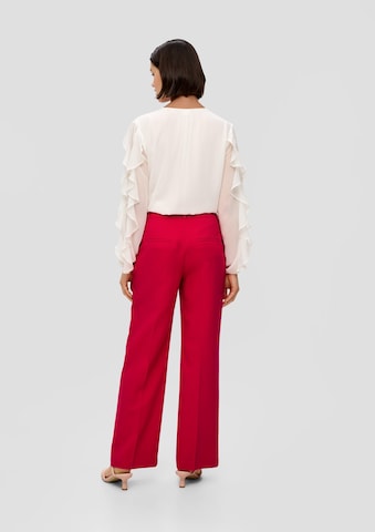 s.Oliver BLACK LABEL Wide leg Trousers with creases in Red