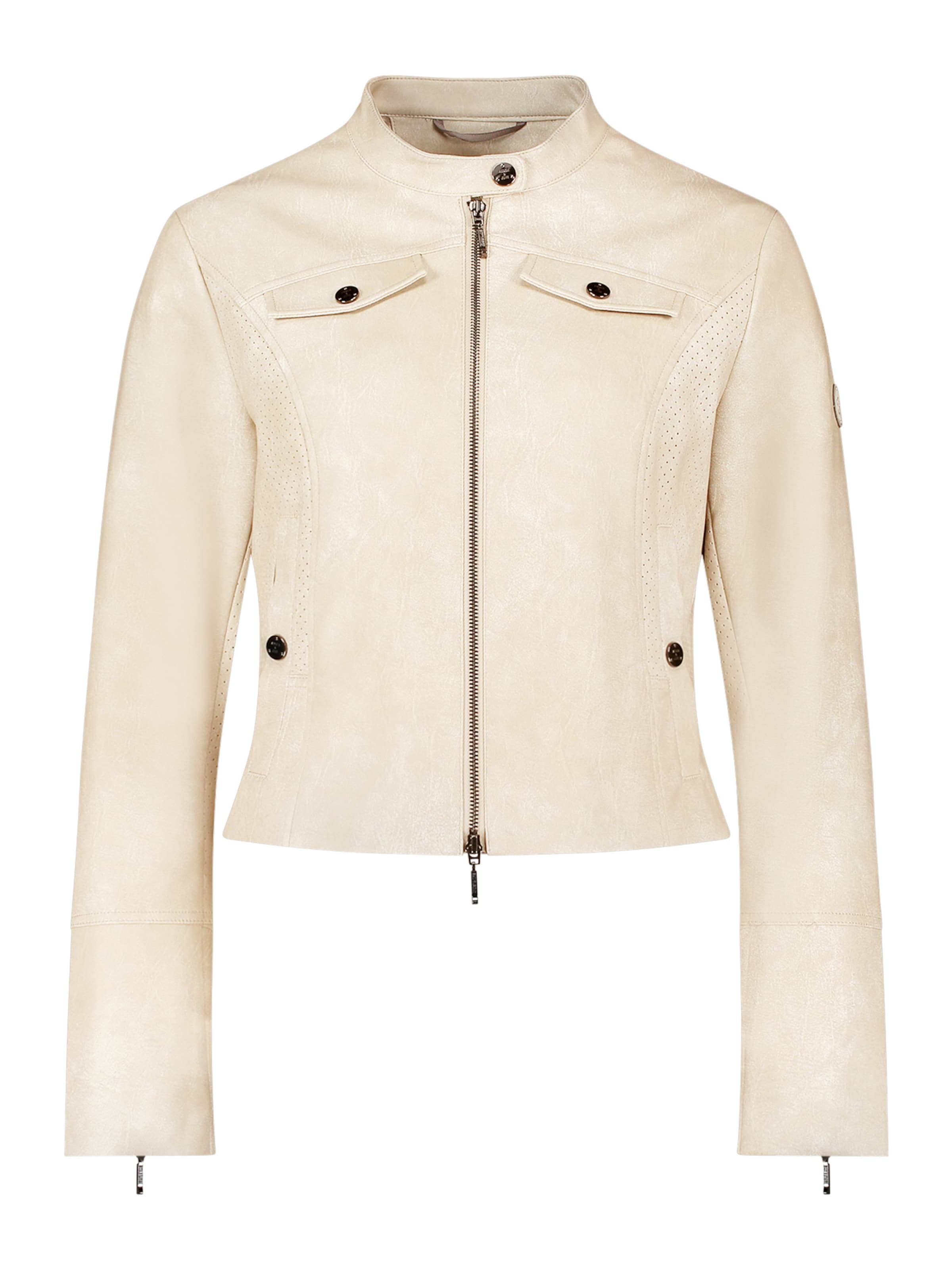 Amber & June Between-Season Jacket in Beige: front