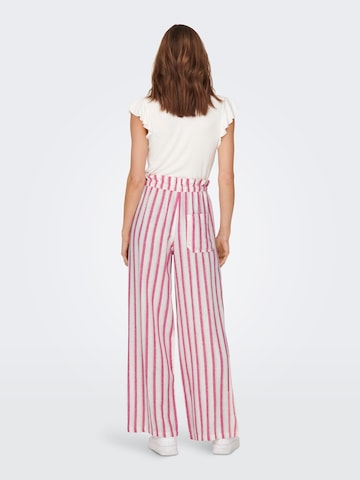 Wide leg Pantaloni 'CARO' de la ONLY pe alb