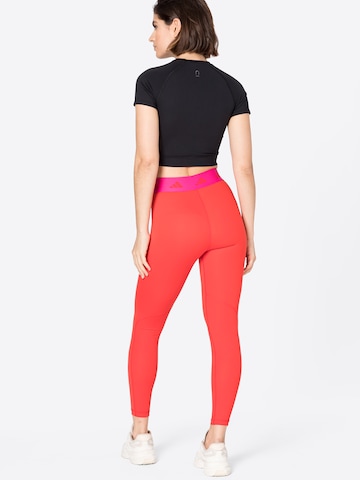 ADIDAS PERFORMANCE Skinny Workout Pants 'Techfit' in Red
