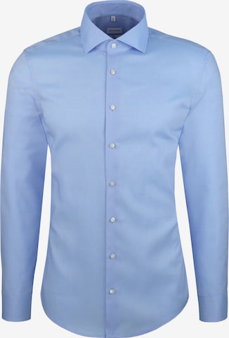 Coupe regular Chemise business 'Schwarze Rose' SEIDENSTICKER en bleu : devant
