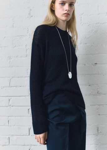 MANGO Wide leg Pleated Pants 'Harry' in Blue