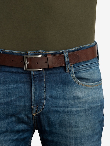 TOM TAILOR Belt 'JADEN' in Brown: front