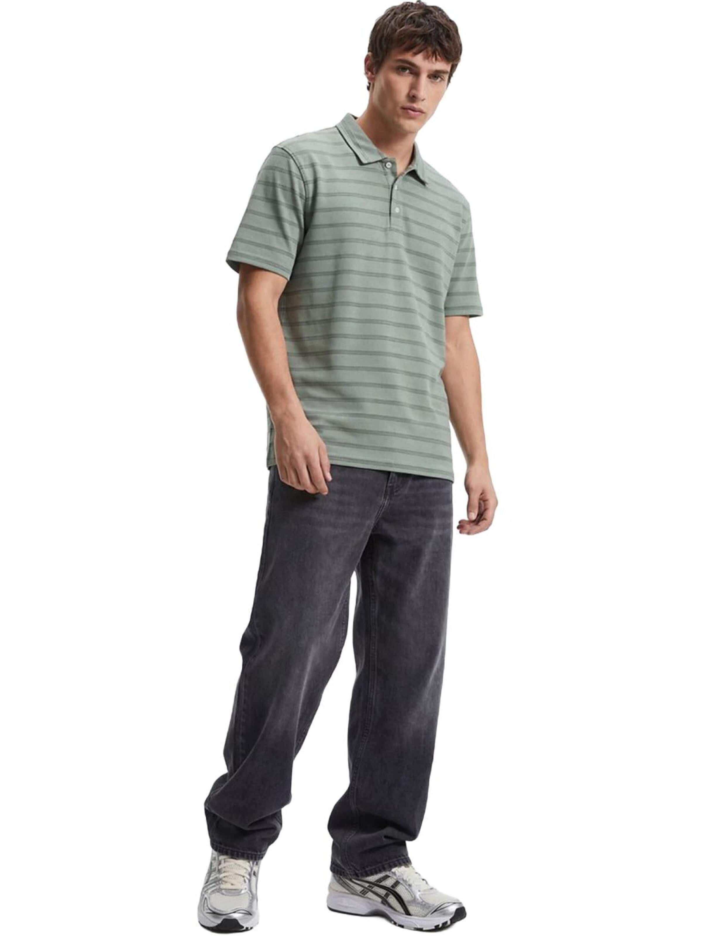LTB Jeans - Camiseta 'Jacquard Polo Shirt' en verde: frente