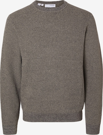 Pull-over 'SLHRoss' SELECTED en gris : devant