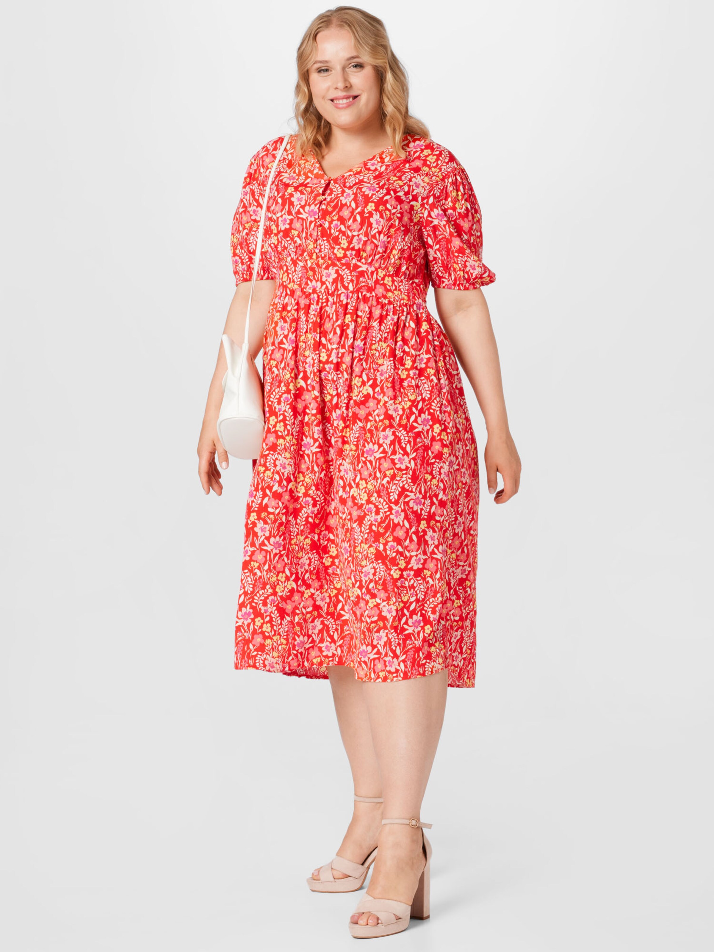 Frauen Große Größen PIECES Curve Kleid in Feuerrot - HD98502 Frauen Große Größen PIECES Curve Kleid in Feuerrot - HD98502