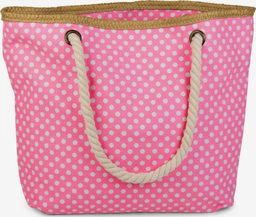 styleBREAKER Strandtasche 'Strandtasche mit Punkte Muster' in Pink: Vorderseite