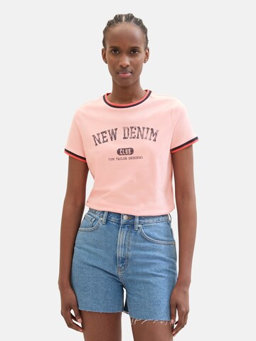 T-shirt TOM TAILOR DENIM en rose : devant