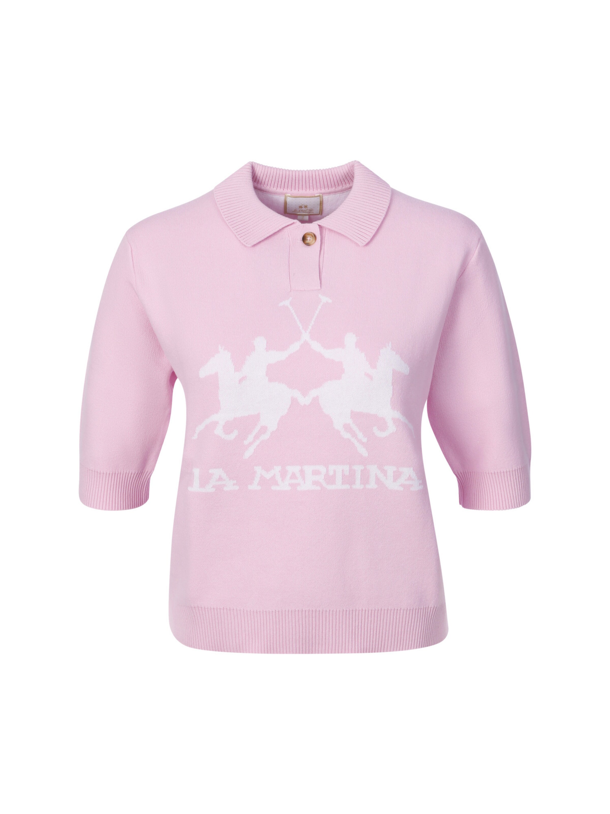 La Martina Poloshirt ' WCS003 ' in Pink: Vorderseite
