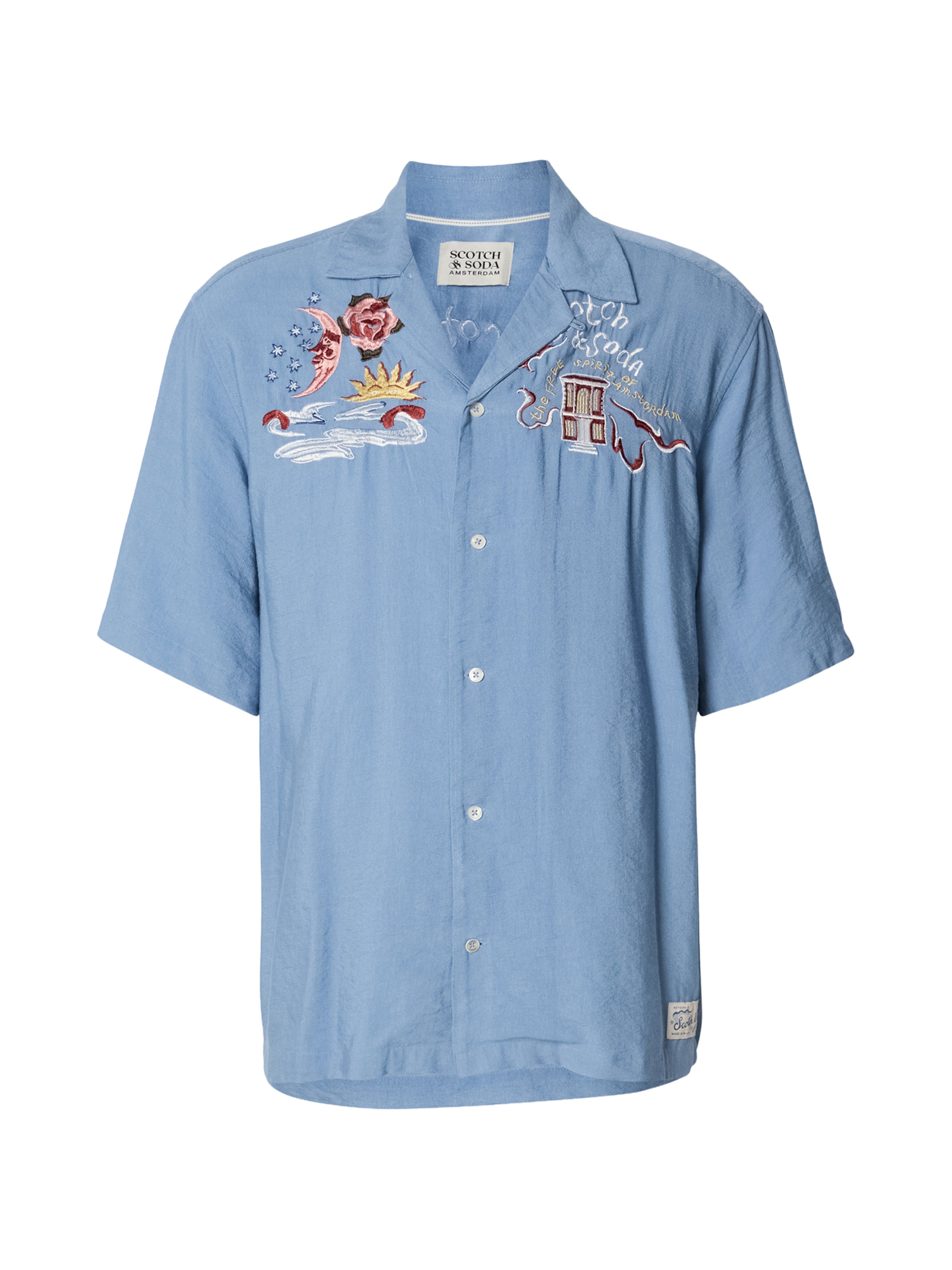 SCOTCH & SODA Comfort fit Overhemd 'The 40th Annive' in Blauw: voorkant