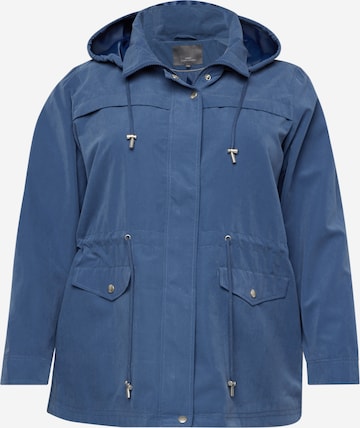 ONLY Carmakoma Between-Seasons Parka 'Starline Spring' in Blue: front