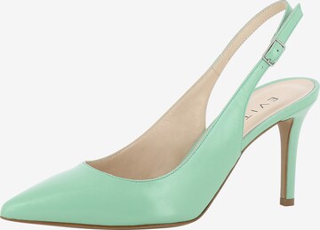 EVITA Slingback Pumps in Green: front