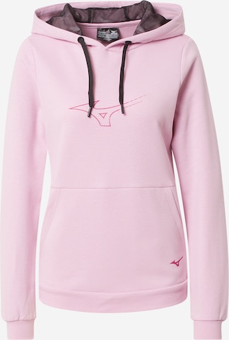 MIZUNO Αθλητική μπλούζα φούτερ σε ροζ: μπροστά