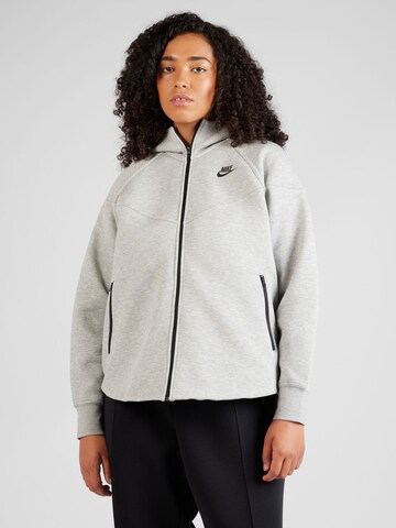 Nike Sportswear Sports sweat jacket in Grey: front