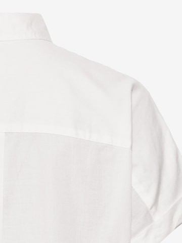 CAMEL ACTIVE Halbarm Bluse aus Baumwolle in Weiß