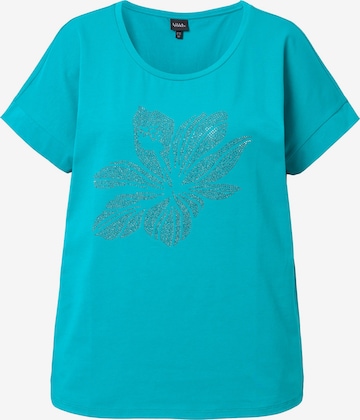 T-shirt Ulla Popken en bleu : devant