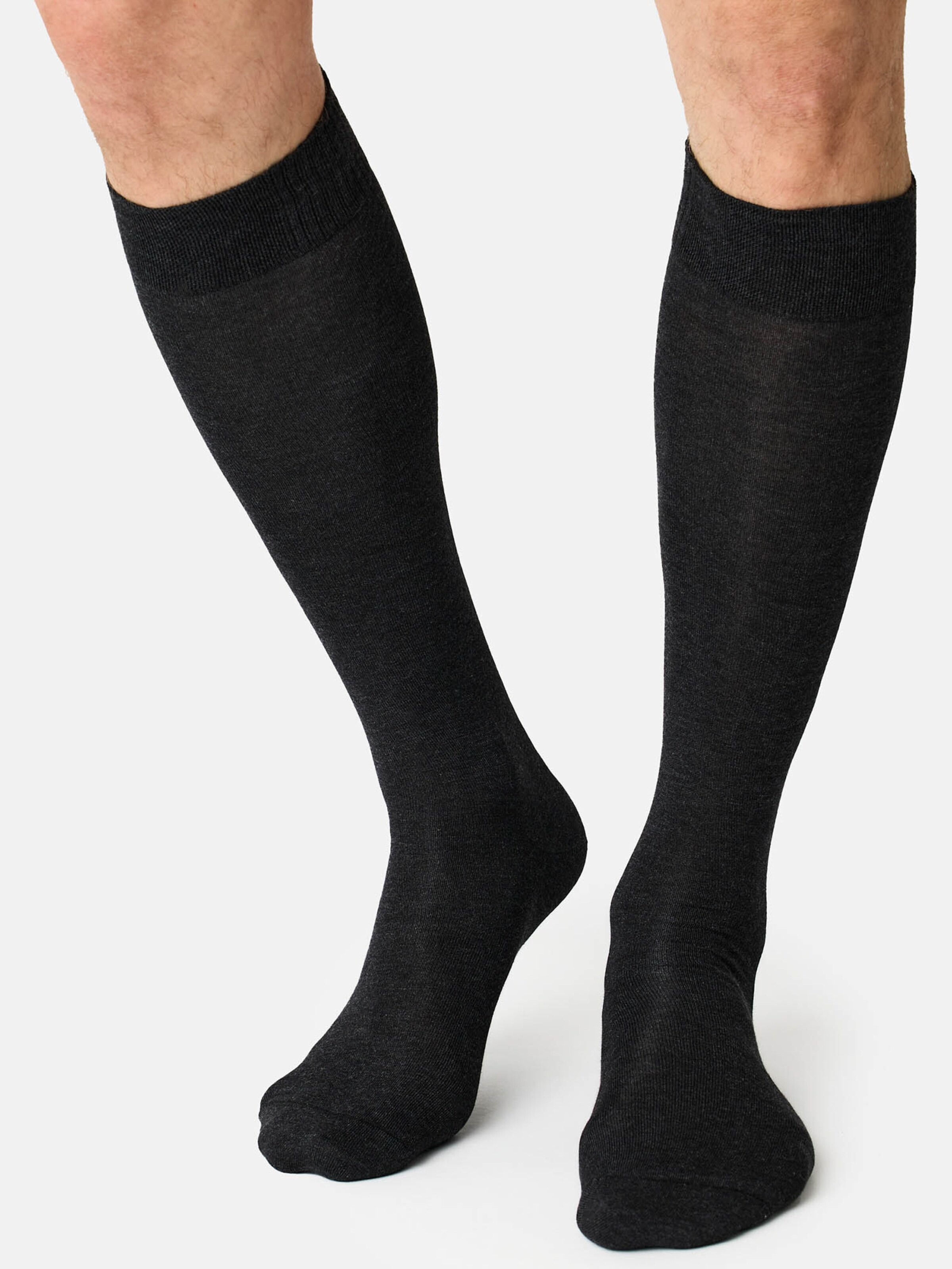 Nur Die Knee socks ' Bambus Kniesocken ' in Black: front