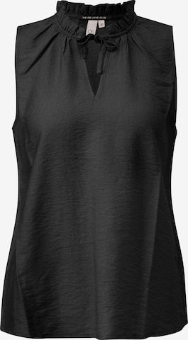 QS Bluse in Schwarz: Vorderseite