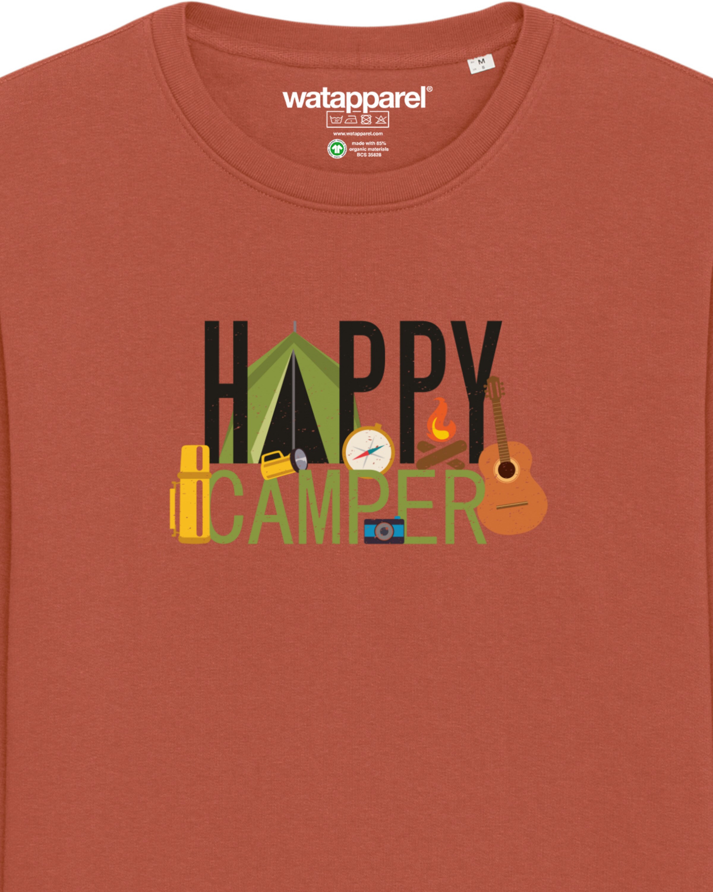 Felpa ' Happy Camper ' di Watapparel in marrone
