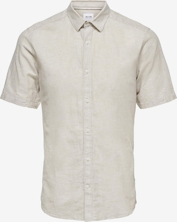 Only & Sons Slim fit Overhemd 'Caiden' in Beige: voorkant