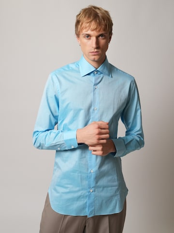 HENRIK Slim fit Button Up Shirt in Blue