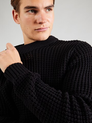 JACK & JONES Sveter 'JCOZION' - Čierna