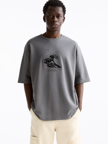 T-Shirt Pull&Bear en gris : devant