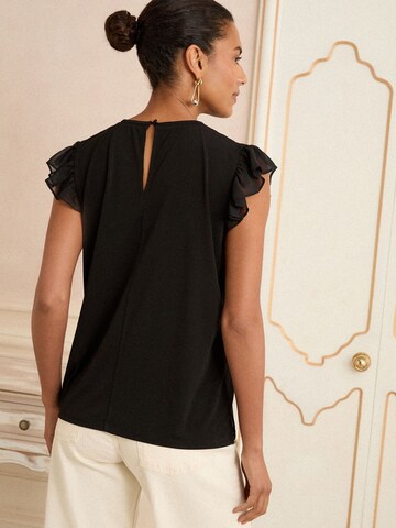 Chemisier love & roses en noir