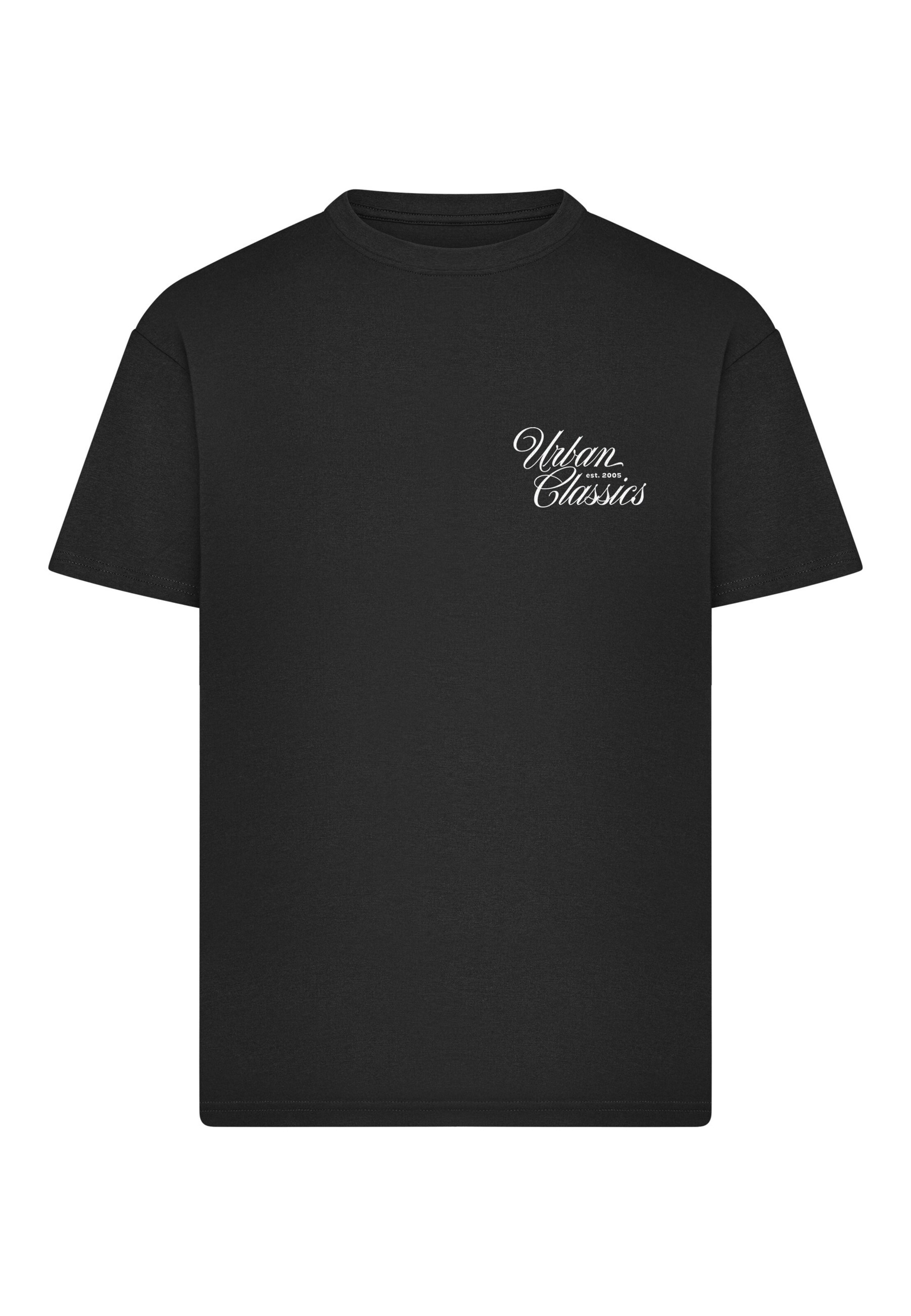 T-Shirt 'Flow Script' Urban Classics en noir : devant