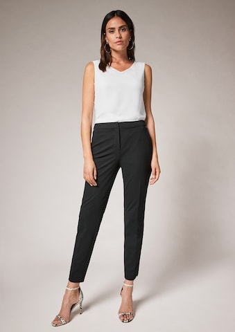 COMMA Regular Trousers with creases in Black