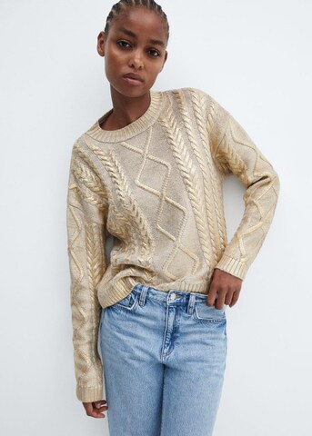 MANGO Pullover 'Foil' in Gold: Vorderseite