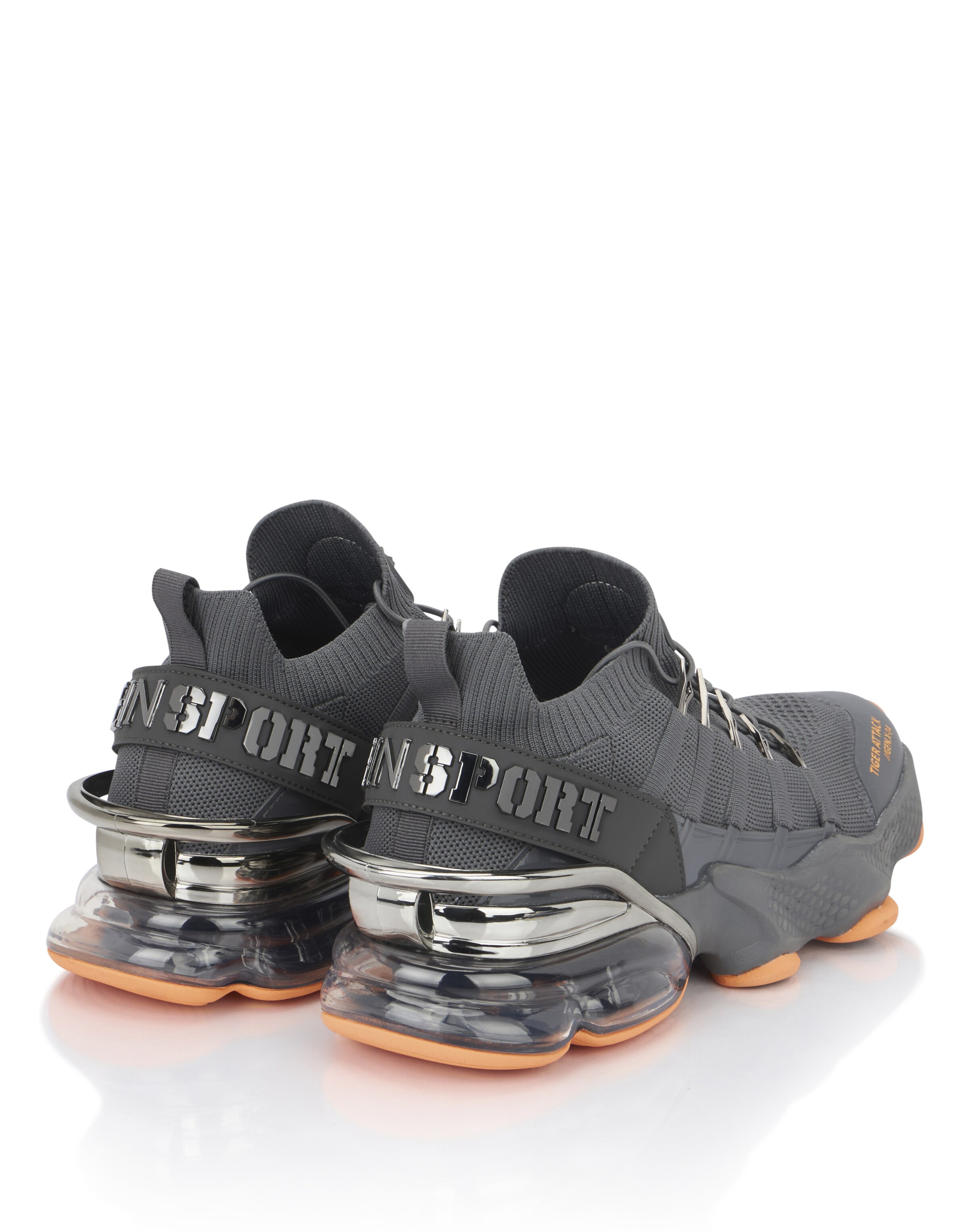 Plein Sport - Sapatilhas baixas 'Tiger Attack Gen. X.04' em cinzento