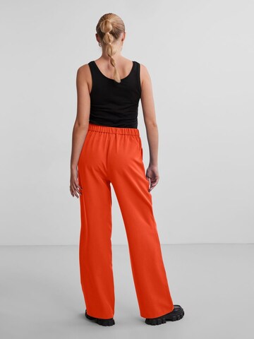 PIECES Wide leg Pants 'PCBOZZY' in Orange